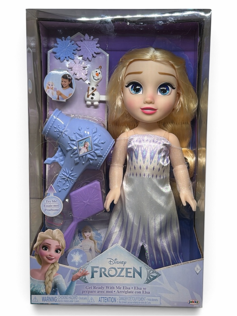Disney Elsa Styling Doll with Purple Gown and Accessories
